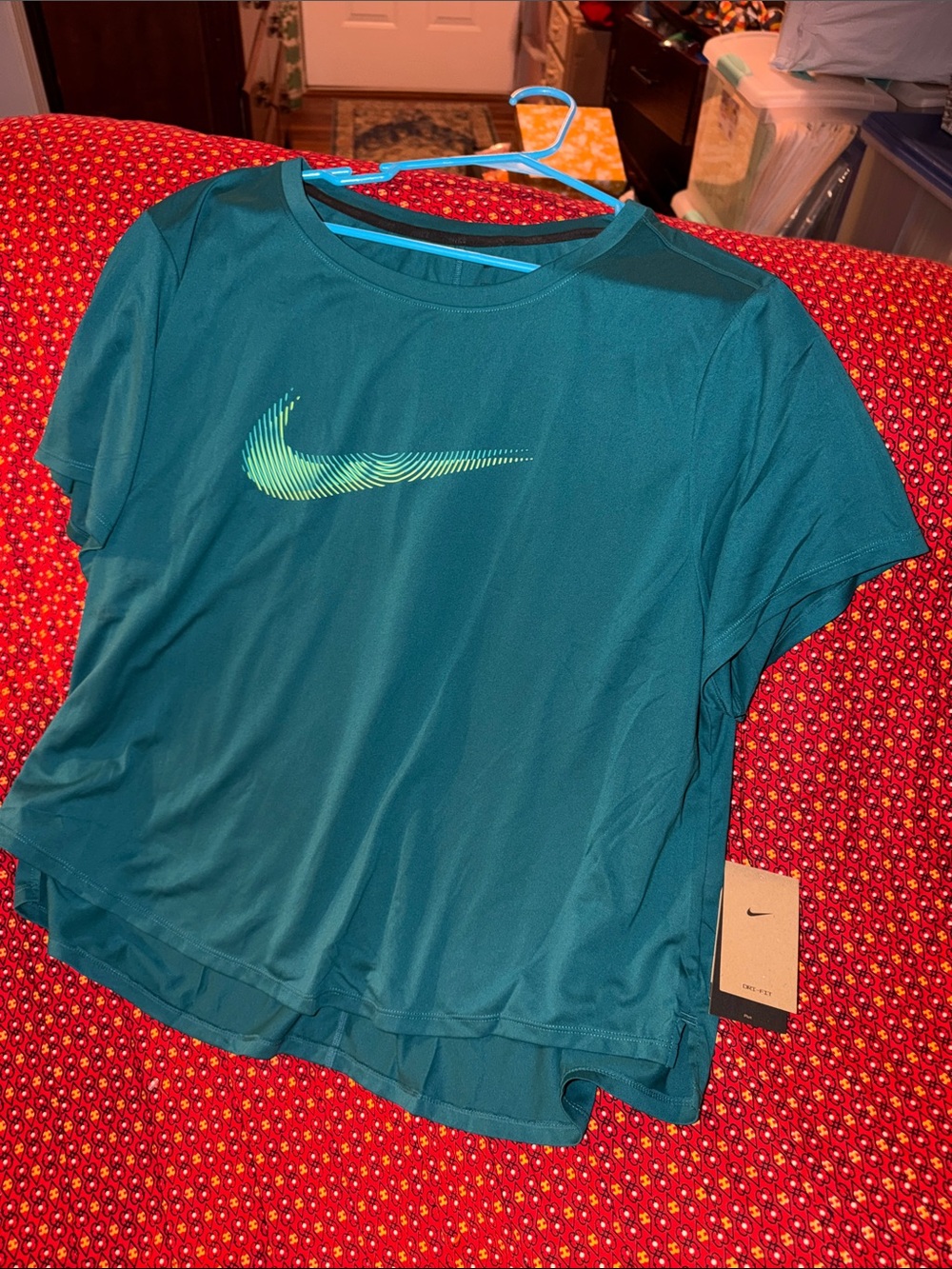 Nike Women’s Teal Short-Sleeve Dri-FIT Tee with Gradient Swoosh